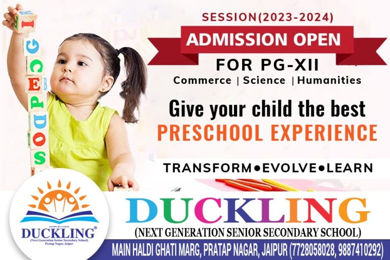 Admission Open For Session 2023-24 - Duckling School